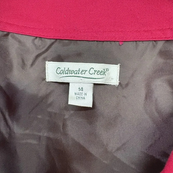 Coldwater Creek Women’s 14 Dark Pink Tonal Embroidered Button Front Lined Jacket - Picture 6 of 7